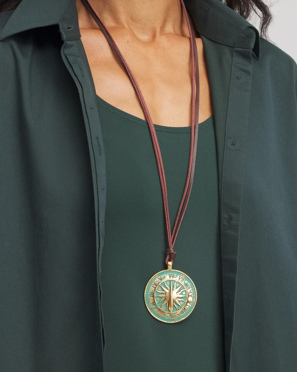 Chico's Women | Sundial Medallion Pendant TURQUOISE