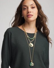 Chico's Women | Convertible Triple-Strand Pendant Necklace GREEN