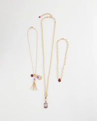 Chico's Women | Convertible Three-Strand Stone Pendant Necklace PURPLE