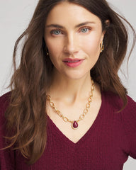 Chico's Women | Convertible Three-Strand Stone Pendant Necklace PURPLE