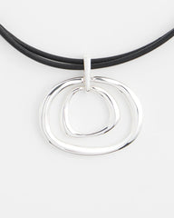 Chico's Women | Silver Tone Rings Pendant Necklace SILVER