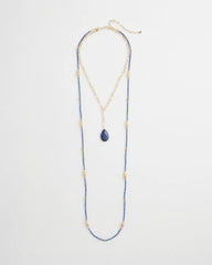 Chico's Women | Convertible Beaded Pendant Necklace BLUE