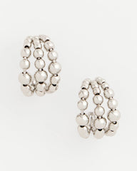 Chico's Women | Silver Beaded Mini Hoop Earrings SILVER