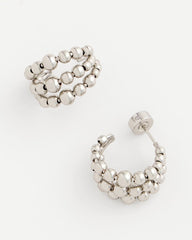 Chico's Women | Silver Beaded Mini Hoop Earrings SILVER