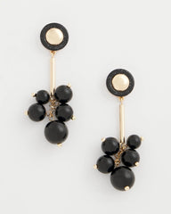 Chico's Women | Linear Black Bead Cluster Earrings BLACK