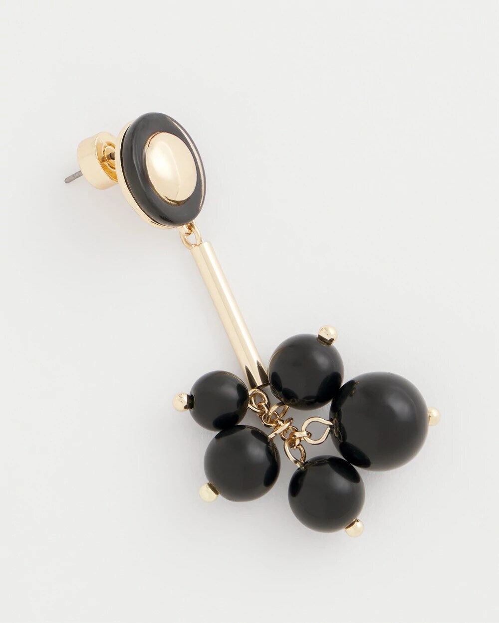 Chico's Women | Linear Black Bead Cluster Earrings BLACK