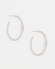 Chico's Women | Silver Oval Hoop Earrings SILVER