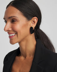 Chico's Women | Black Heart Earrings BLACK