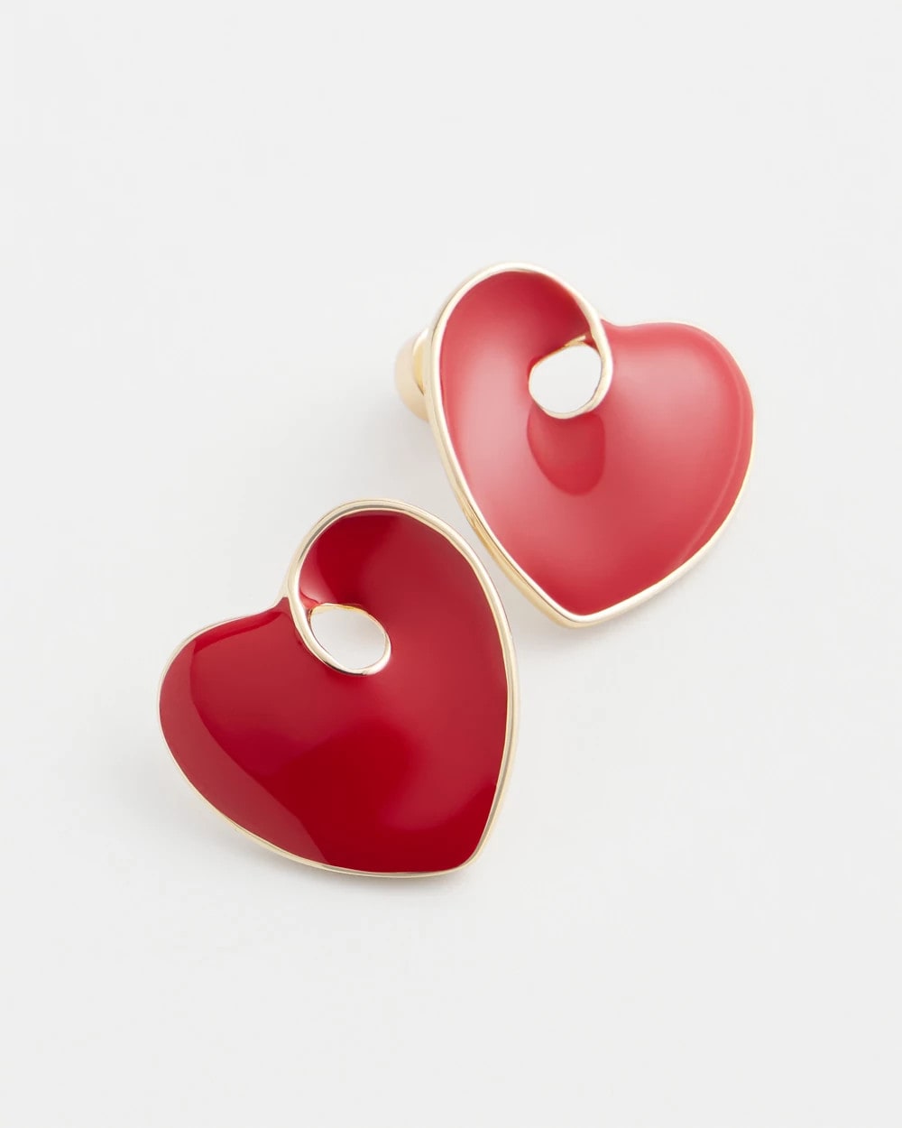 Chico's Women | Red Enamel Heart Stud Earrings RED