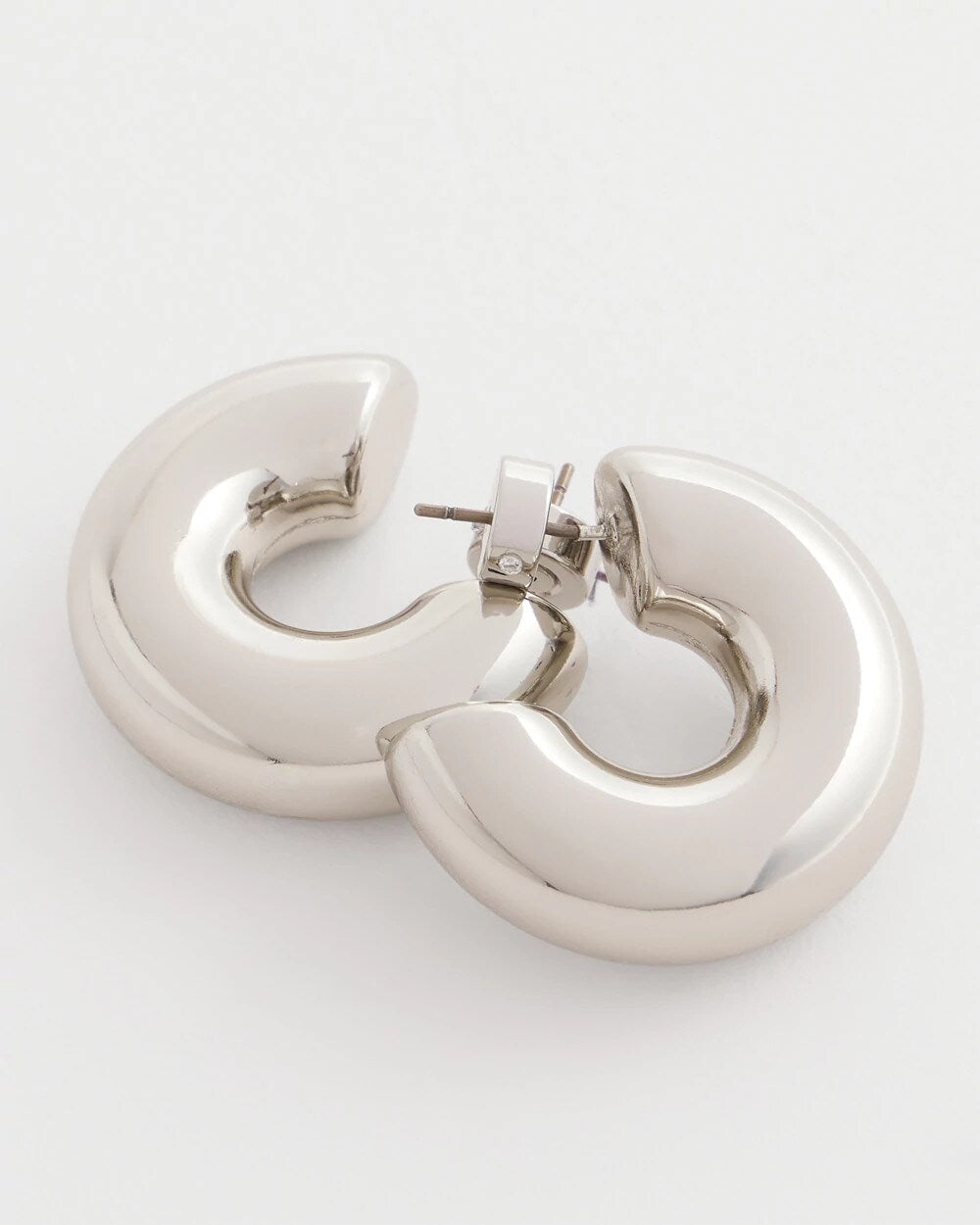 Chico's Women | Silver Puff Hoop Earrings SILVER
