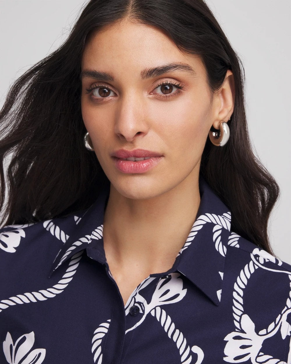 Chico's Women | Silver Puff Hoop Earrings SILVER