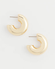Chico's Women | Gold Puff Hoop Earrings GOLD