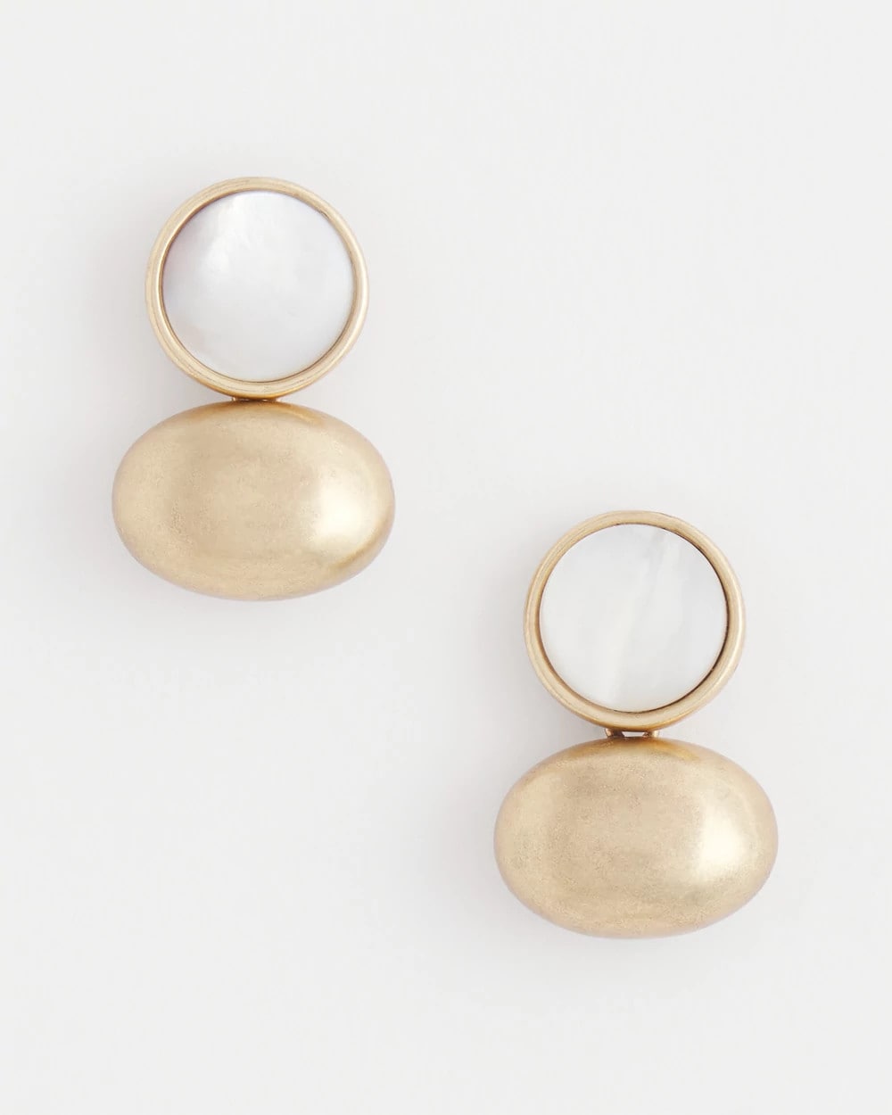Chico's Women | White & Gold Mini Stud Earrings GOLD