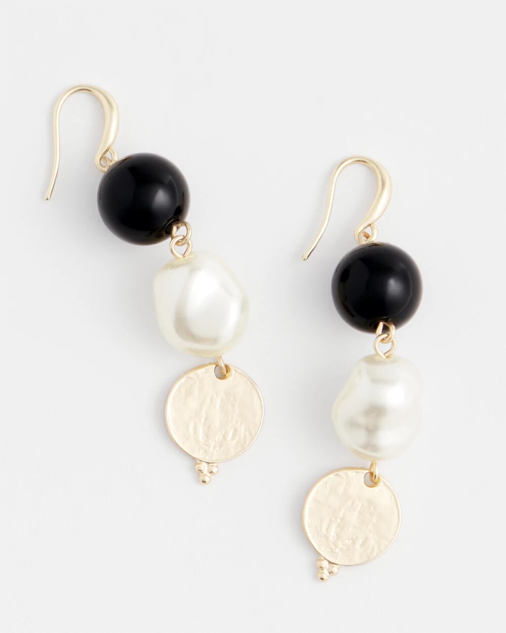 Chico's Women | Linear Gold Pearl Earrings GOLD