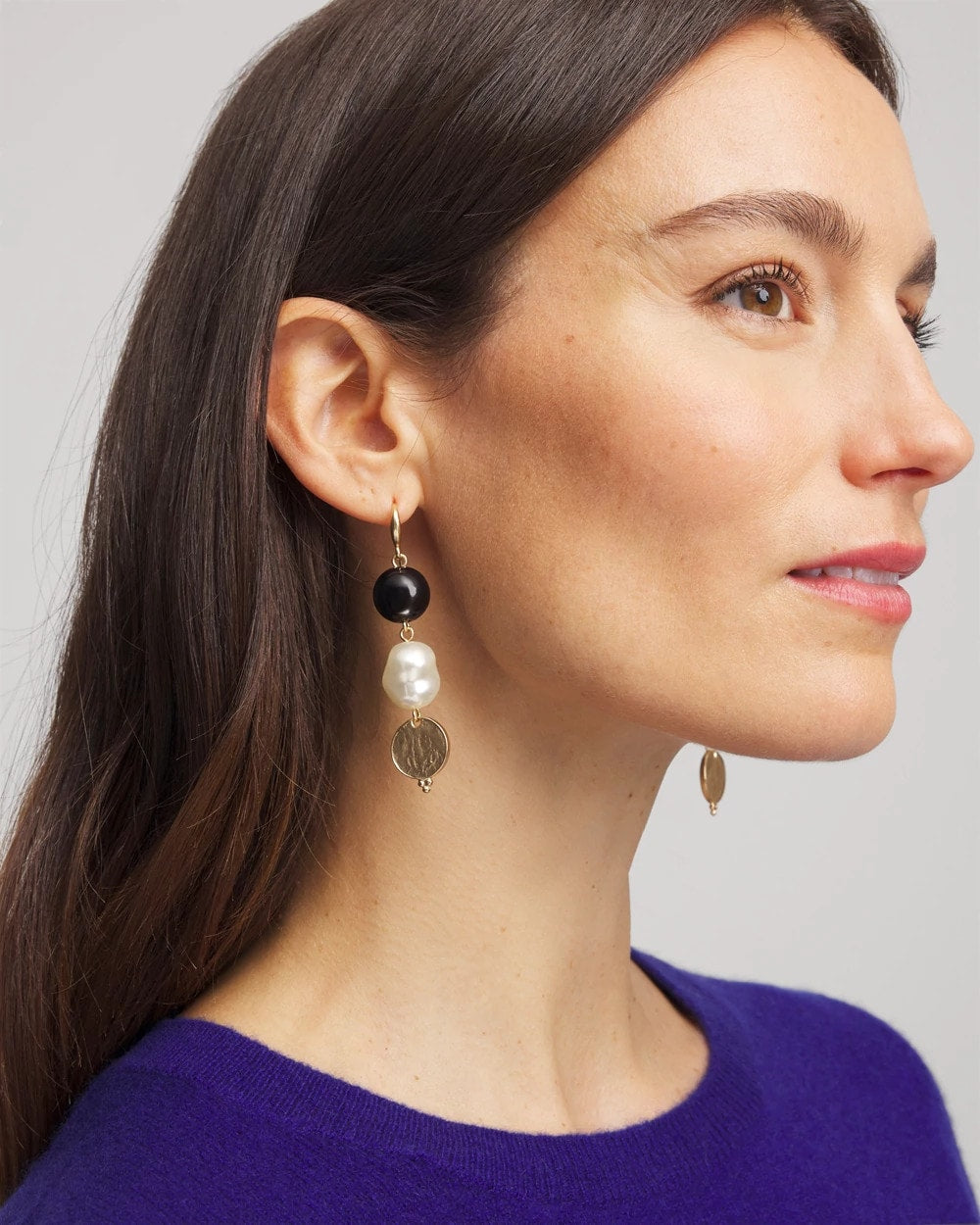 Chico's Women | Linear Gold Pearl Earrings GOLD