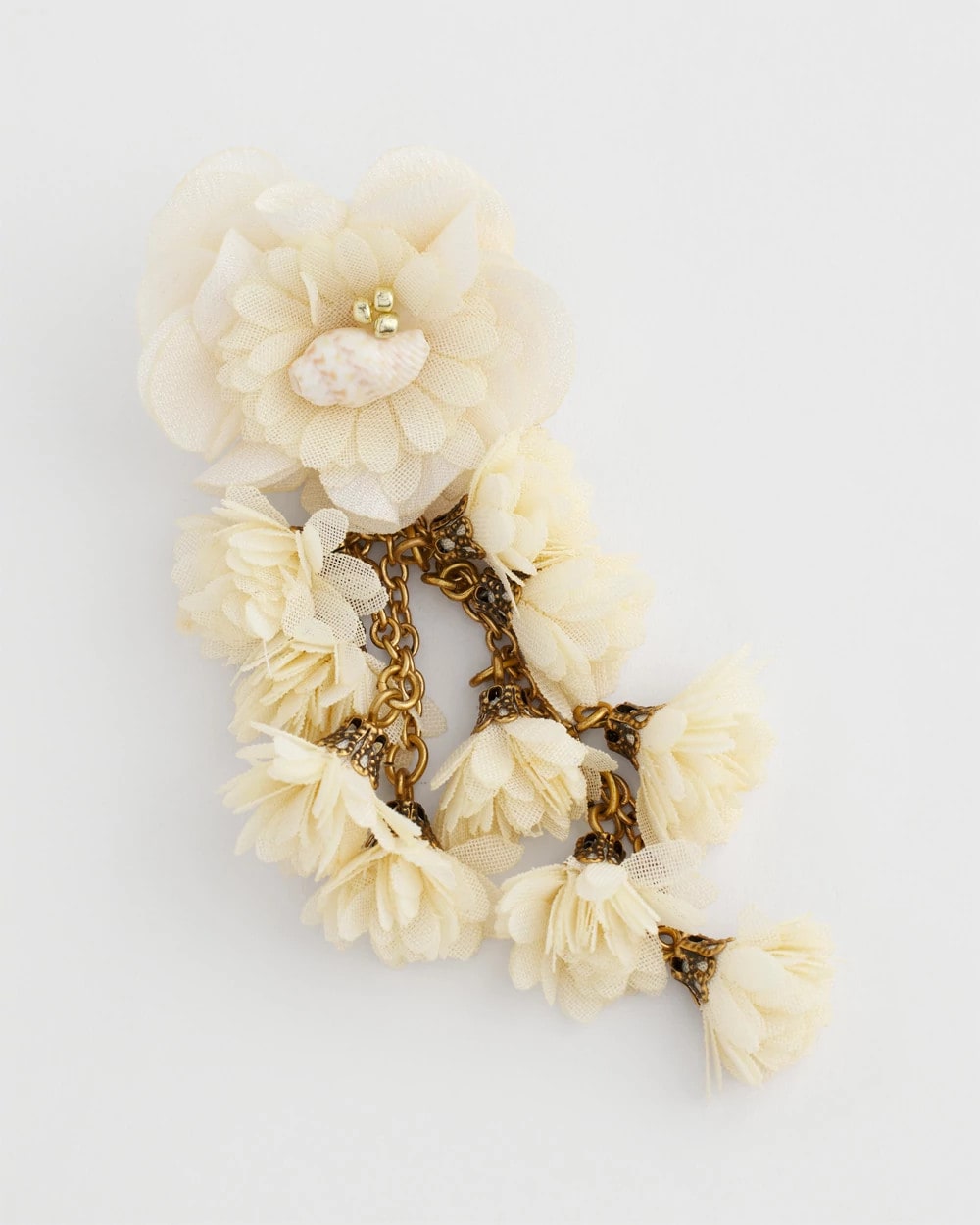 Chico's Women | No Droop® Flower & Conch Shell Earrings WHITE
