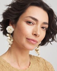 Chico's Women | No Droop® Flower & Conch Shell Earrings WHITE