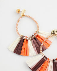 Chico's Women | No Droop® Raffia Seed Bead Earrings SUNSET PEACH