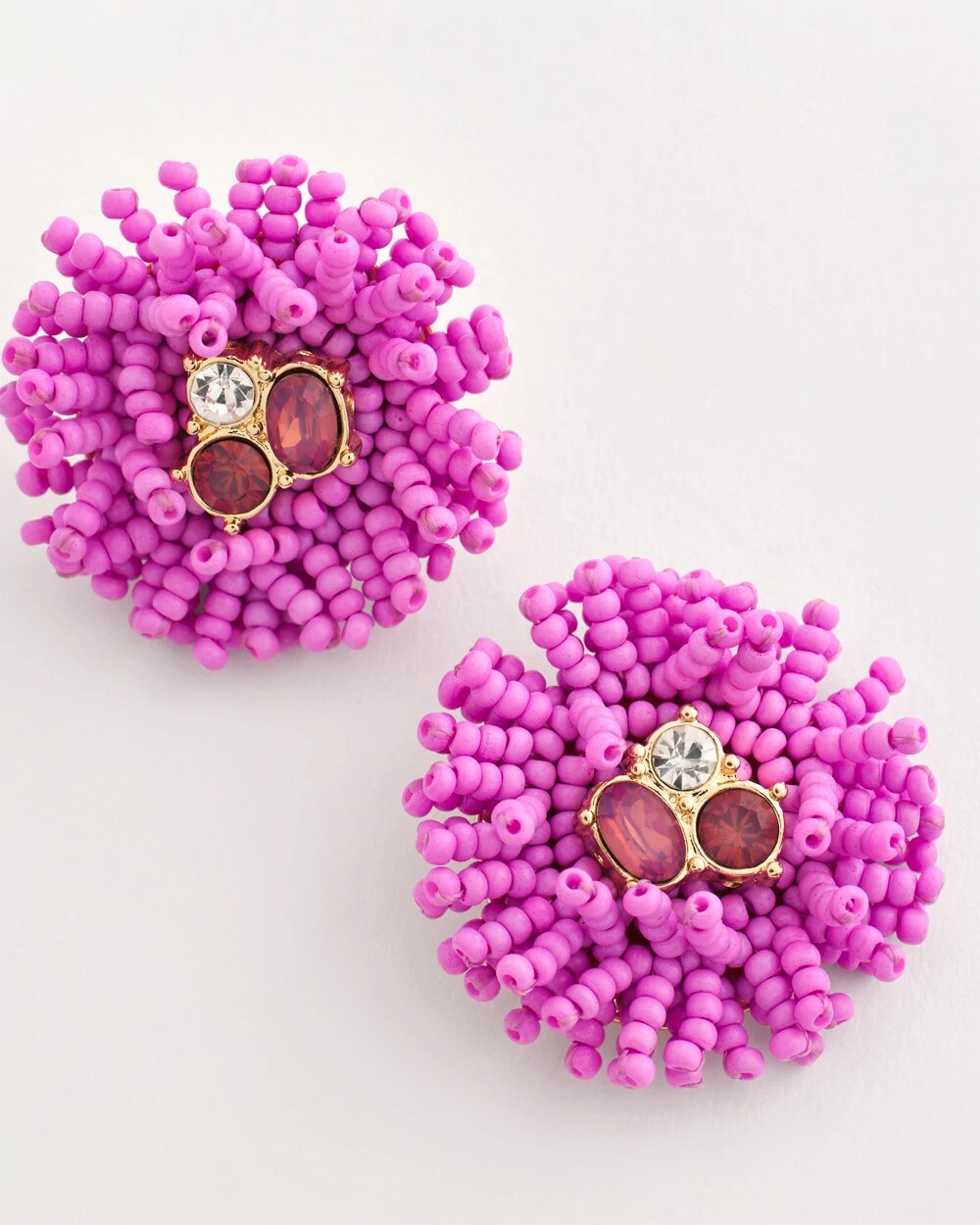 Chico's Women | No Droop® Seed Bead Stud Earrings PINK