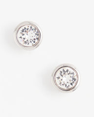 Chico's Women | Silver Tone Crystal Stud Earrings SILVER
