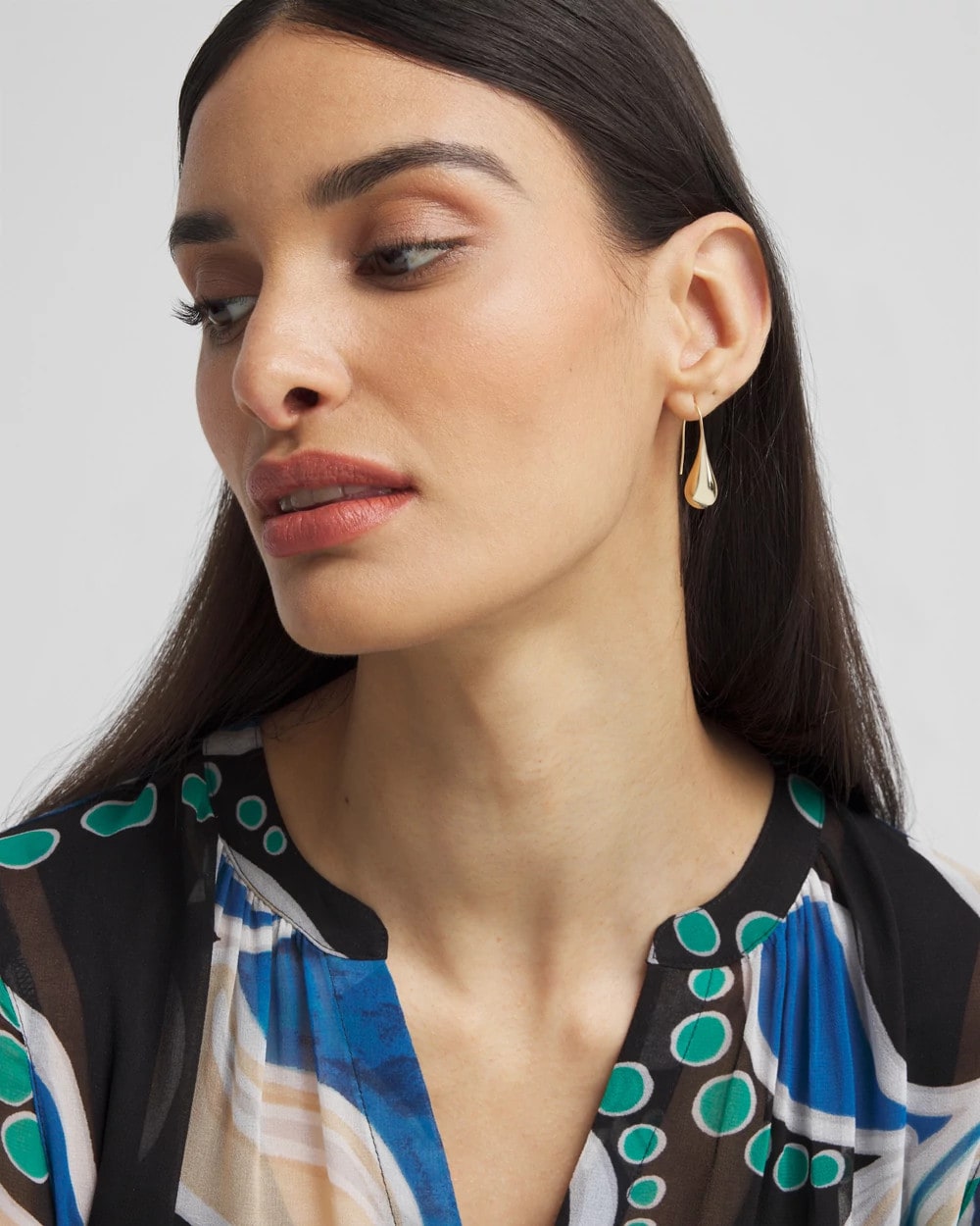 Chico's Women | No Droop™ Gold Tone Teardrop Threader Earrings