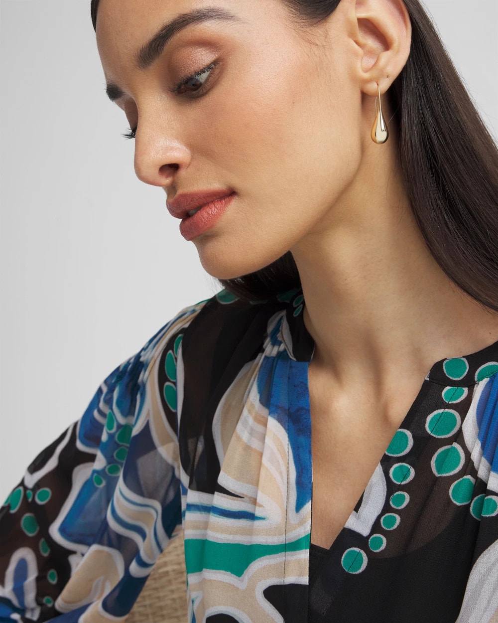 Chico's Women | No Droop™ Gold Tone Teardrop Threader Earrings