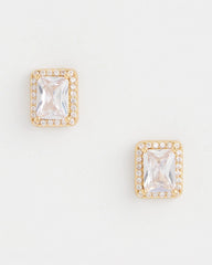 Chico's Women | Gold Emerald Cut Stud Earrings GOLD