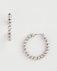 Chico's Women | Silvertone Beaded Hoop Earrings SILVER
