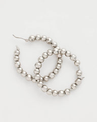 Chico's Women | Silvertone Beaded Hoop Earrings SILVER