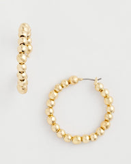 Chico's Women | No Droop® Golden Beaded Hoop Earrings GOLD
