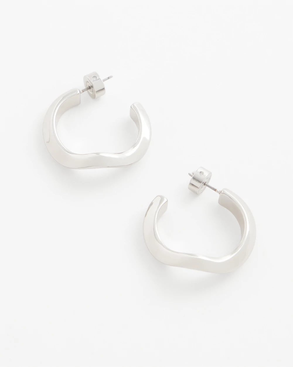 Chico's Women | Silver Wavy Hoop Earrings SILVER