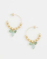 Chico's Women | No Droop® Gem Beaded Hoop Earrings GOLD