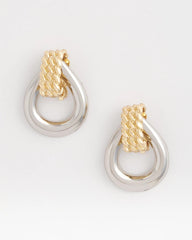 No Droop™ Mixed-Metal Teardrop Clip-On Earrings