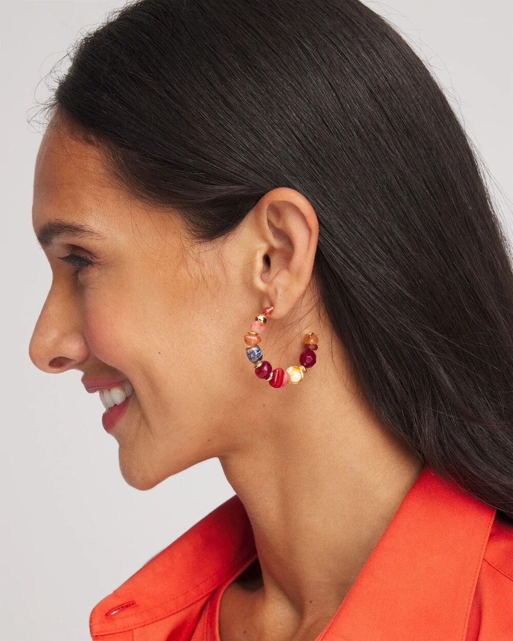 No Droop® Beaded Hoop Earrings