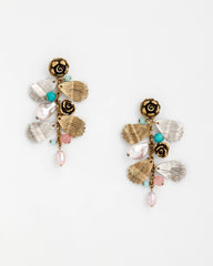 Chico's Women | Floral Pearl Charm Earrings MULTI