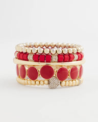 Chico's Women | Reversible Round Stretch Bracelet RED