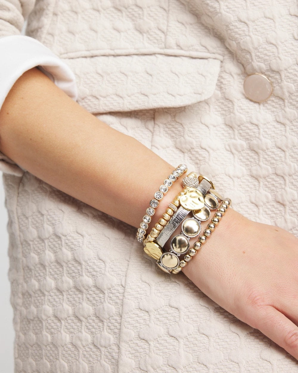 Chico's Women | Gold Heart Stretch Bracelet GOLD
