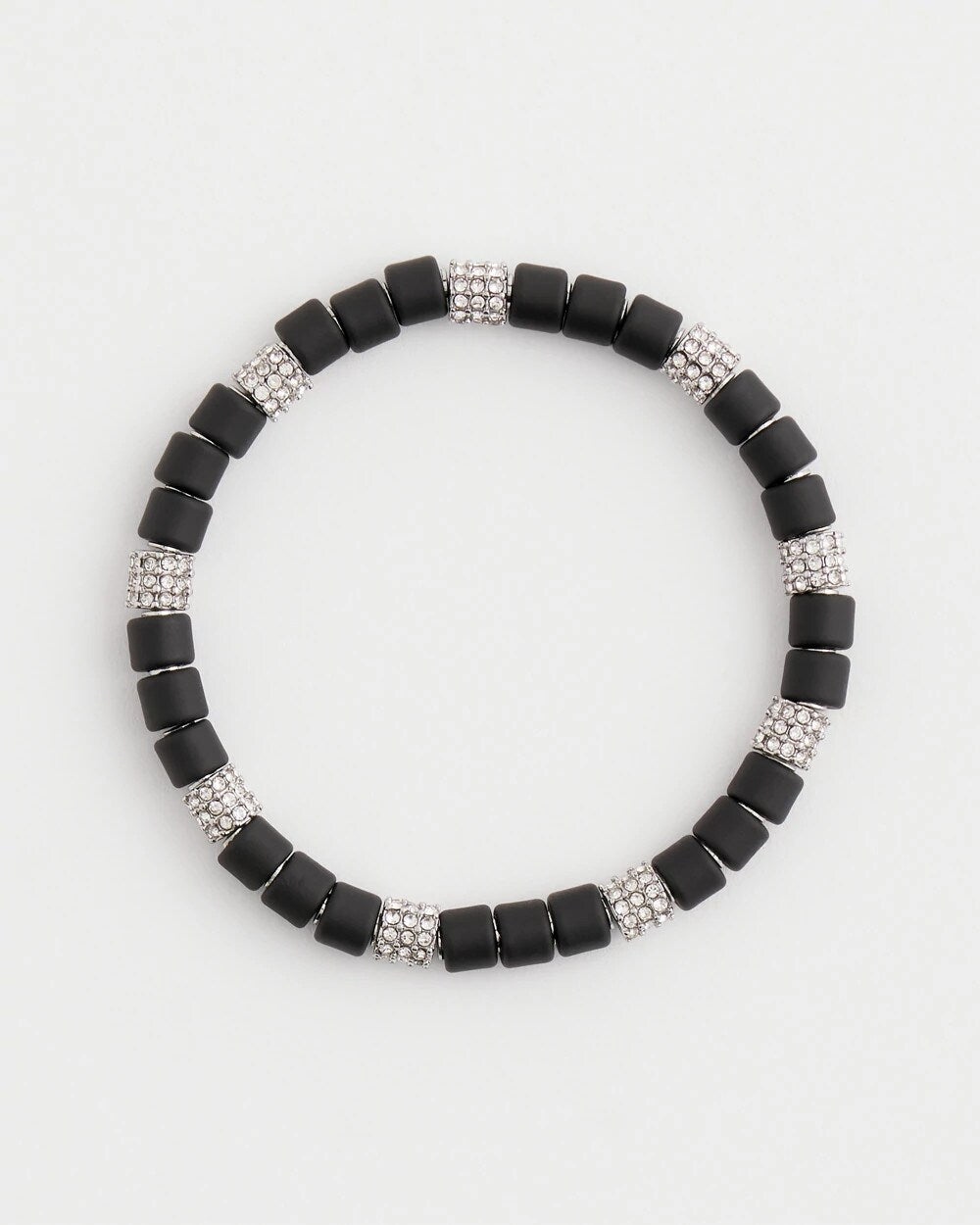 Chico's Women | Black Barrel Bead Stretch Bracelet BLACK