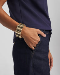Chico's Women | Gold Wavy Stretch Cuff GOLD