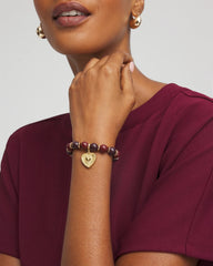 Chico's Women | Chianti Stretch Beaded Charm Bracelet DEEP CHIANTI