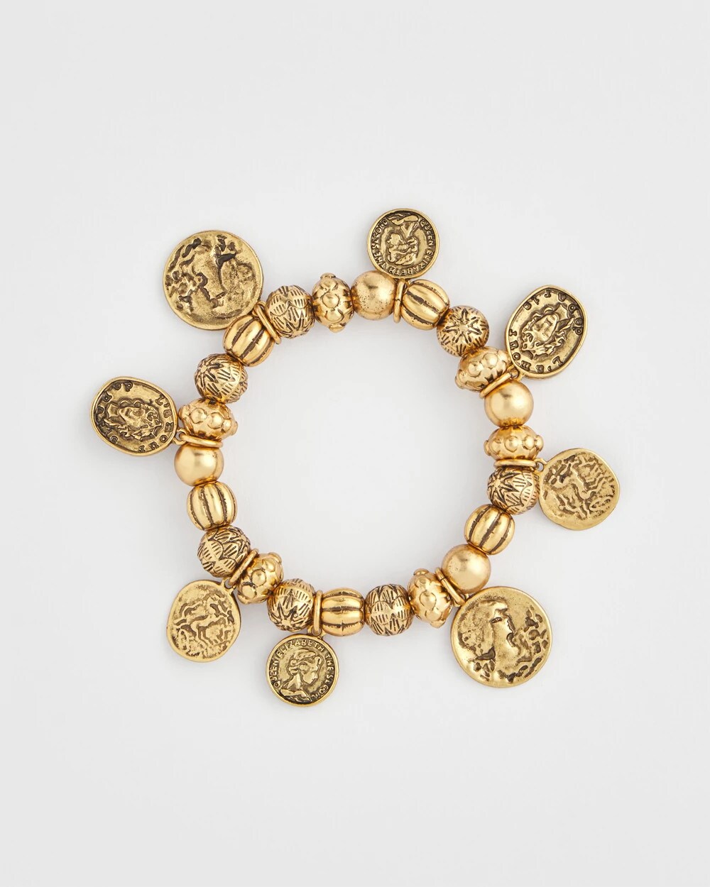 Chico's Women | Coin Charm Stretch Bracelet GOLD