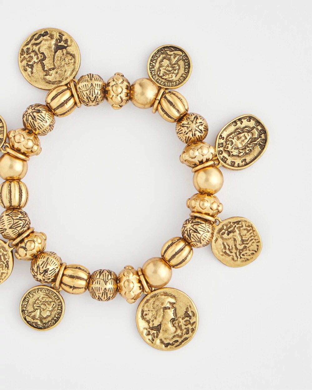 Chico's Women | Coin Charm Stretch Bracelet GOLD
