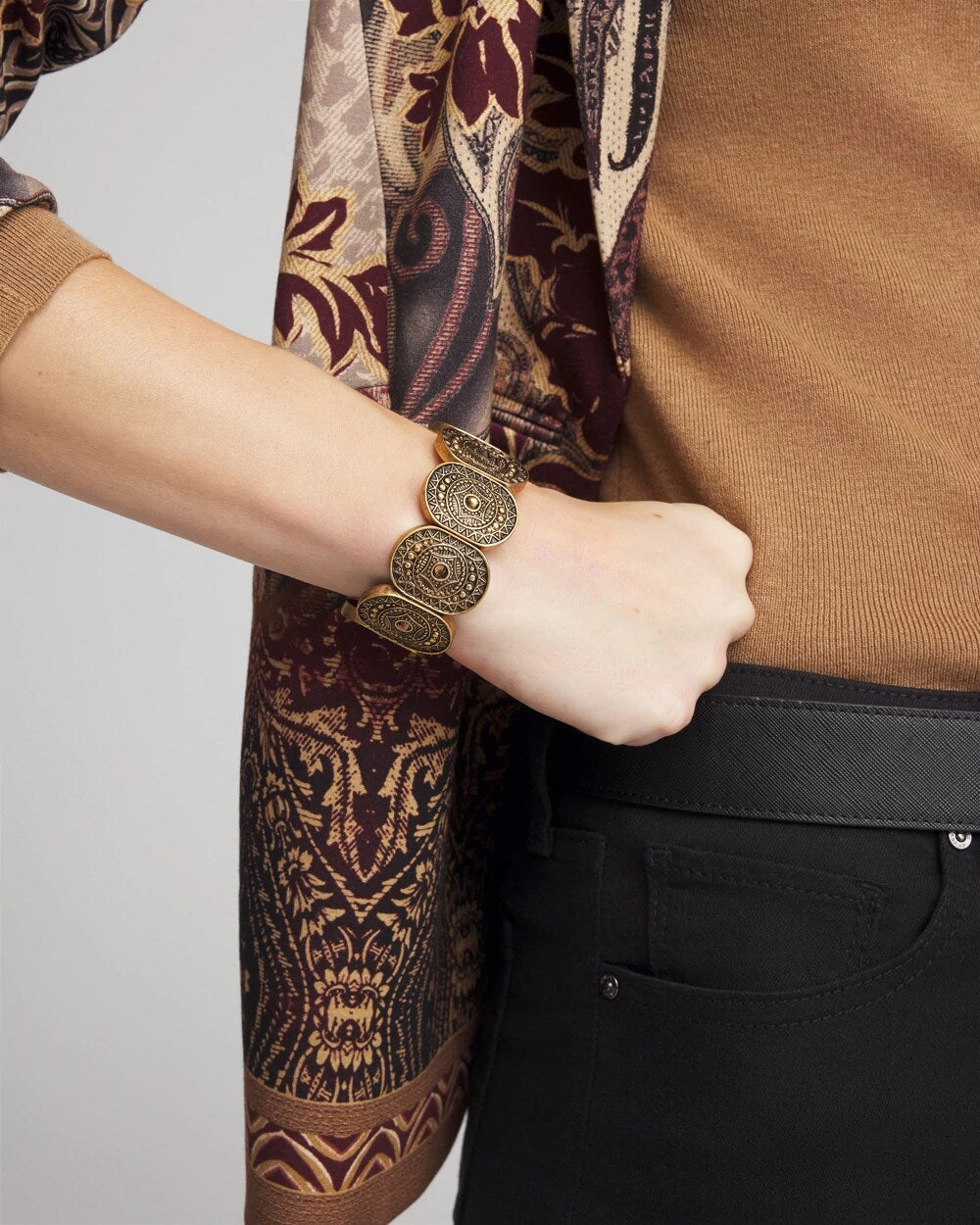 Chico's Women | Medallion Stretch Bracelet GOLD