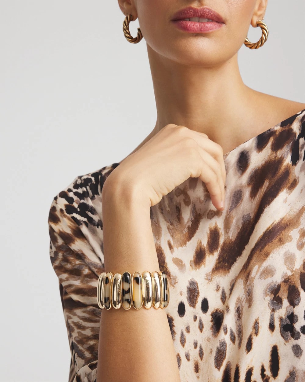Chico's Women | Tortoise Stretch Bracelet BROWN