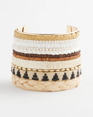 Chico's Women | Mixed Media Textured Cuff Bracelet NEUTRAL