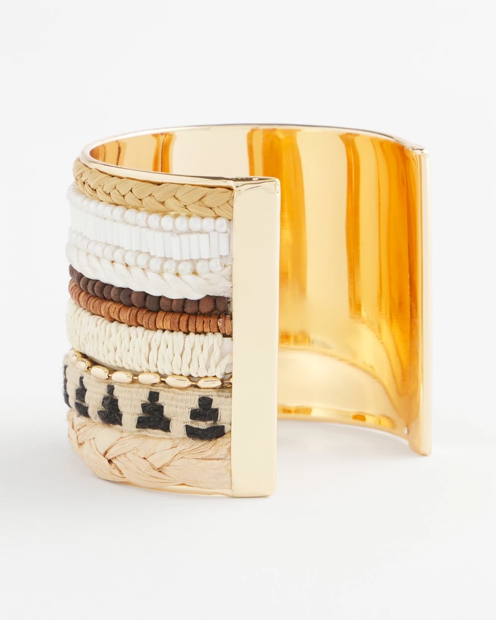 Chico's Women | Mixed Media Textured Cuff Bracelet NEUTRAL