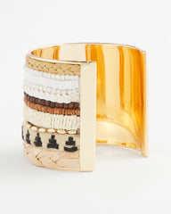 Chico's Women | Mixed Media Textured Cuff Bracelet NEUTRAL