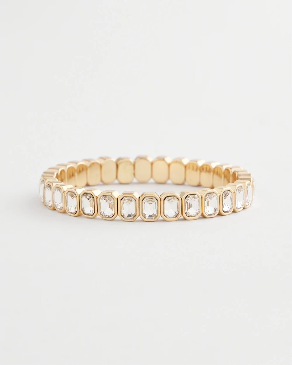 Chico's Women | Gold Bezel Set Stretch Tennis Bracelet