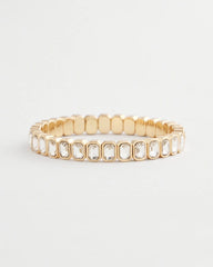 Chico's Women | Gold Bezel Set Stretch Tennis Bracelet