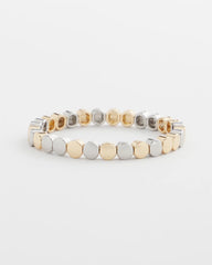 Chico's Women | Silver & Gold Tone Round Stretch Bracelet MIXED METALS